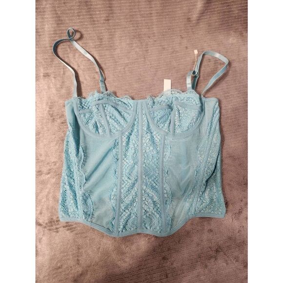 Wynnque Size M Light Blue Corset Tank Top - Picture 1 of 3